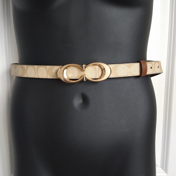 Coach Accessories - Elegant Gold and Tan Women's Belt